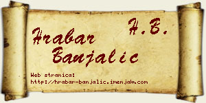 Hrabar Banjalić vizit kartica